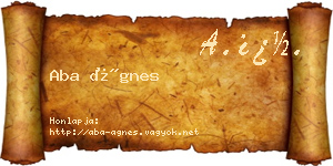 Aba Ágnes névjegykártya