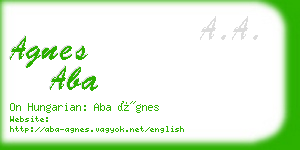 agnes aba business card